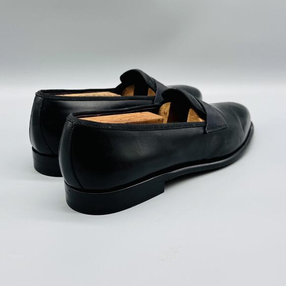 Salvatore Ferragamo Shoes Mens 9 Black Leather Loafers Classic Slip On Comfort main image 5
